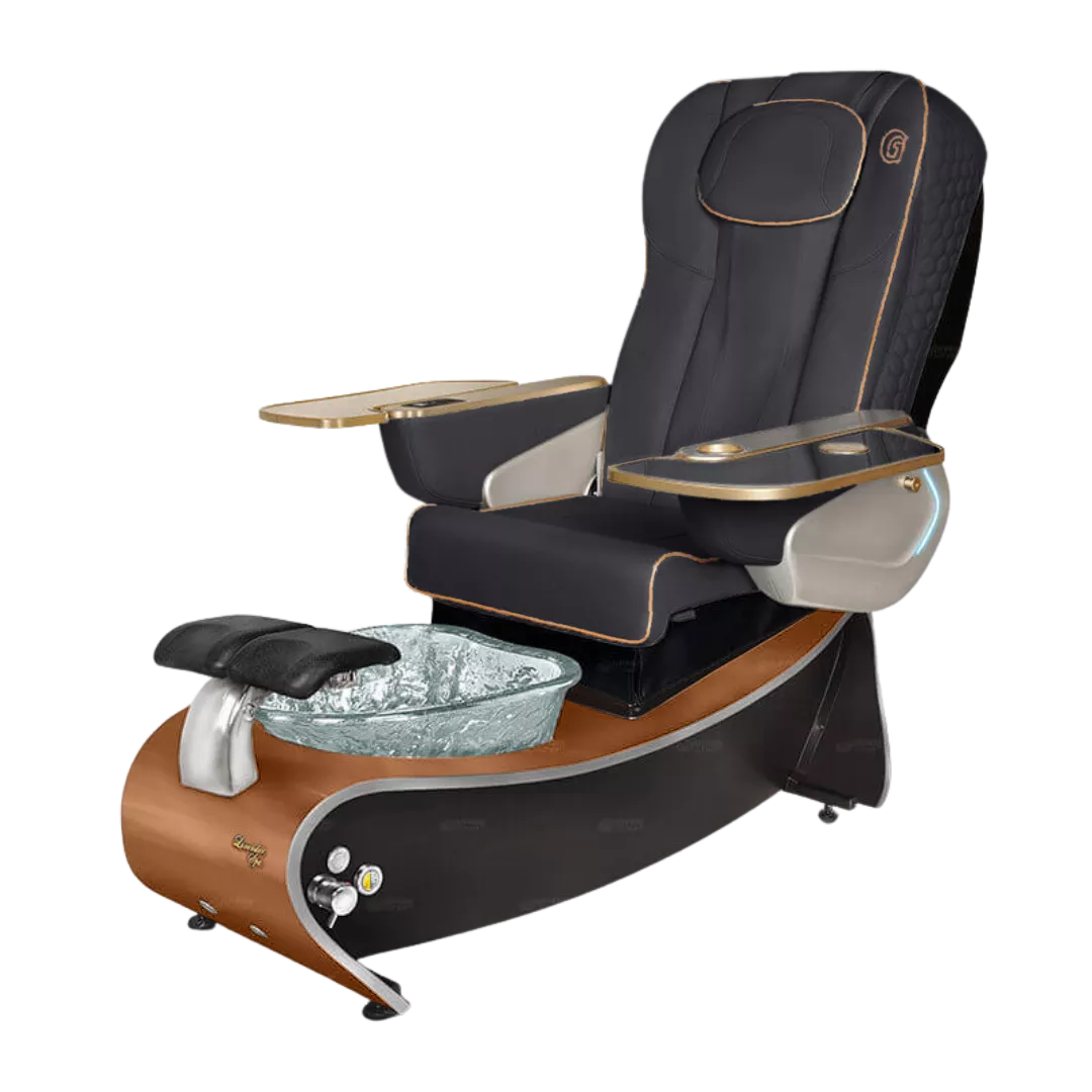 Lavender 3 - Black with Clear BowlOiled Walnut Laminate Base