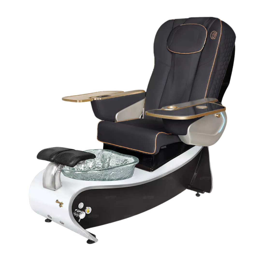 Lavender 3 - Black with Clear BowlWhite Gloss Laminate Base