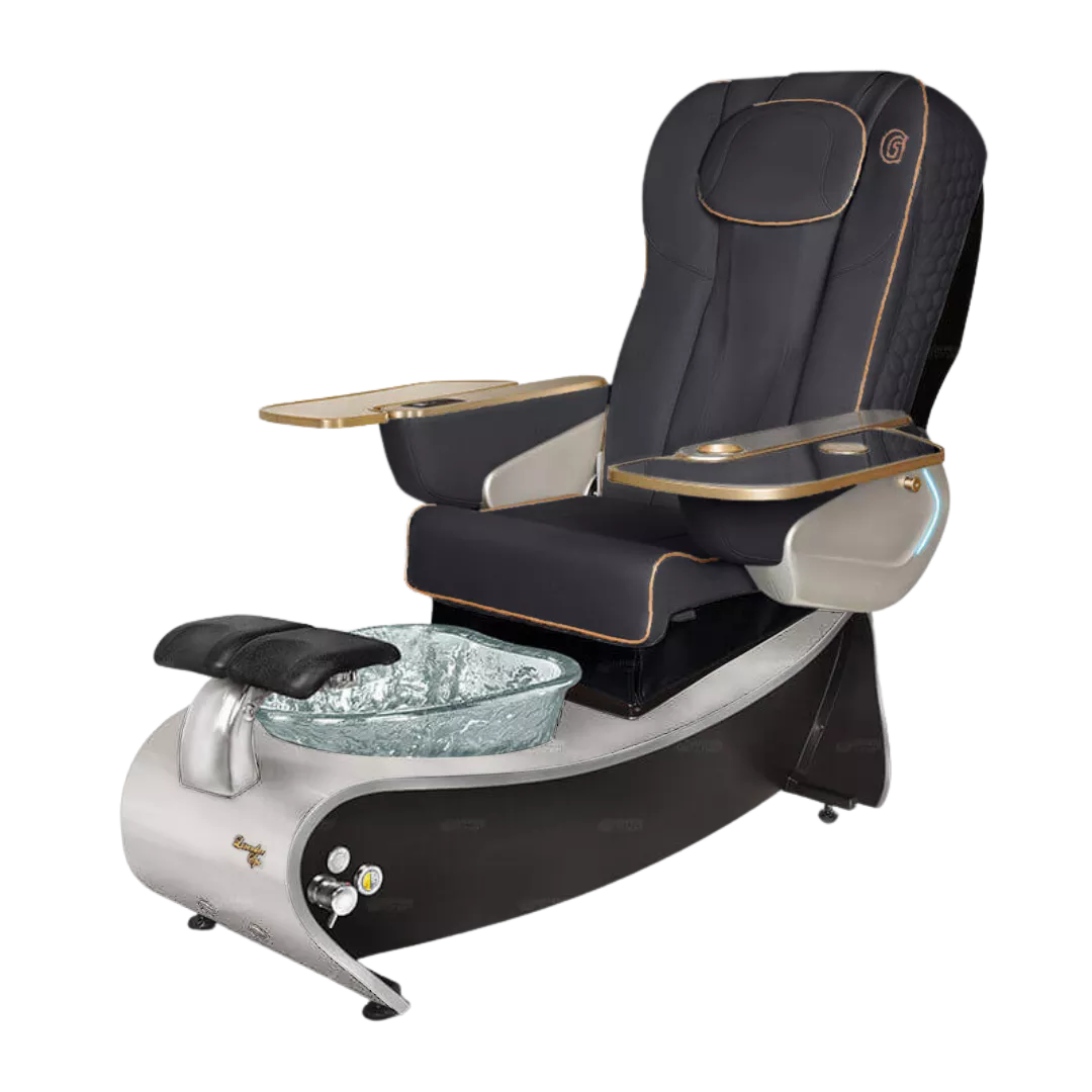 Lavender 3 - Black with Clear BowlWhite Marble Laminate Base