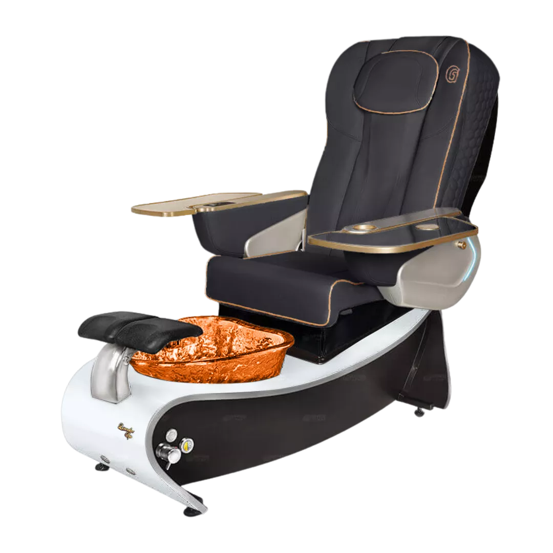 Lavender 3 - Black with Gold BowlWhite Gloss Laminate Base