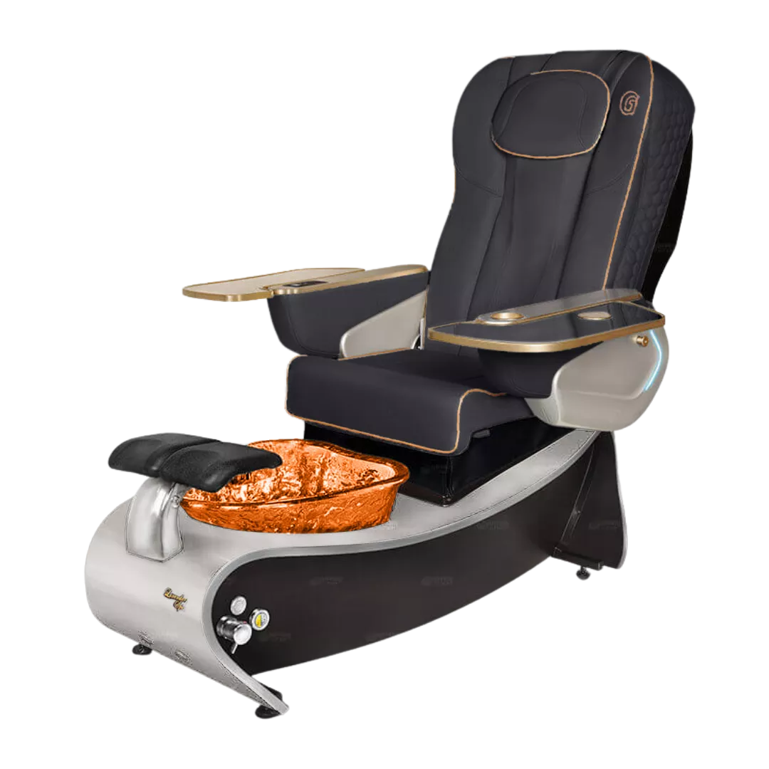 Lavender 3 - Black with Gold BowlWhite Marble Laminate Base