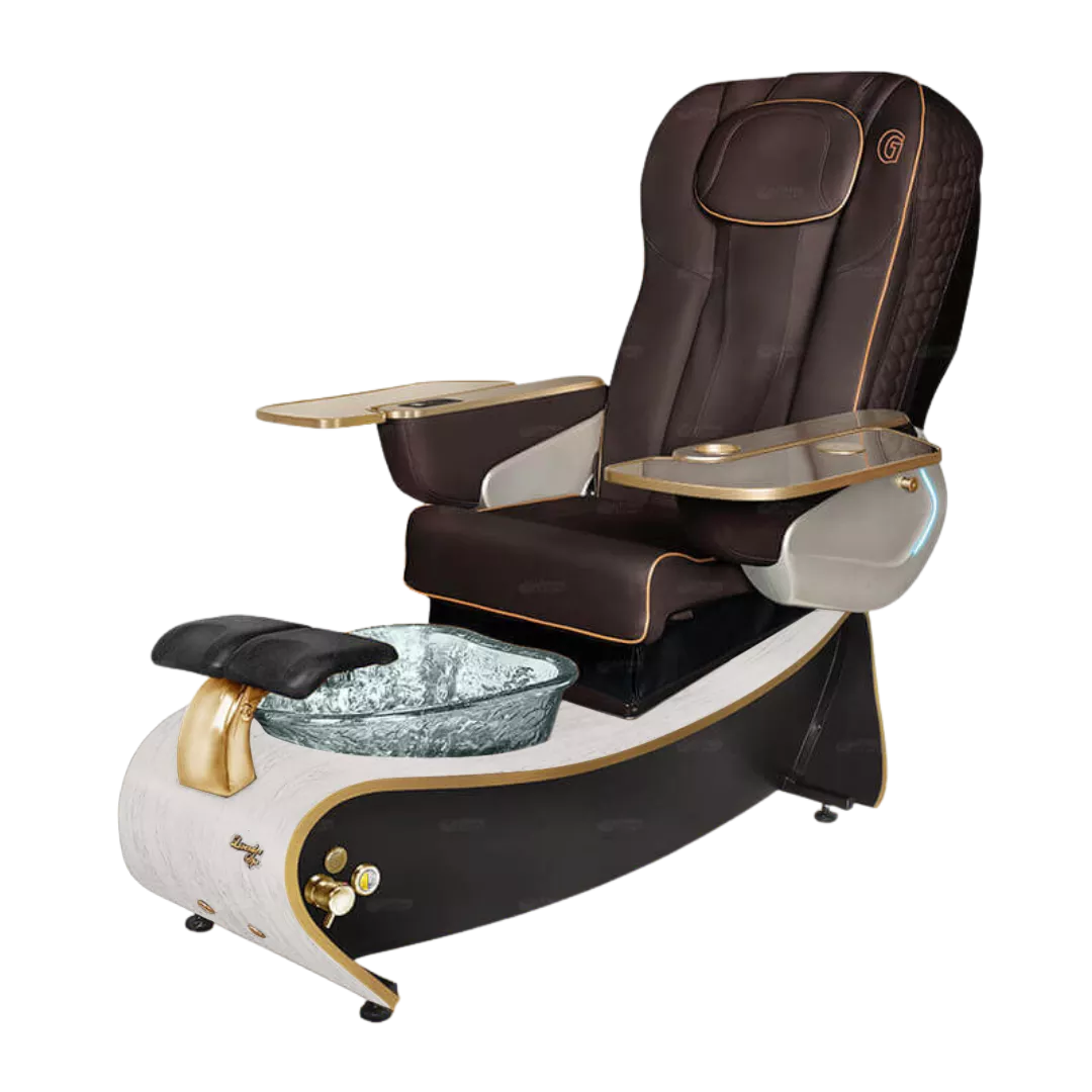 Lavender 3 Chocolate with Clear BowlWhite Marble Laminate Base