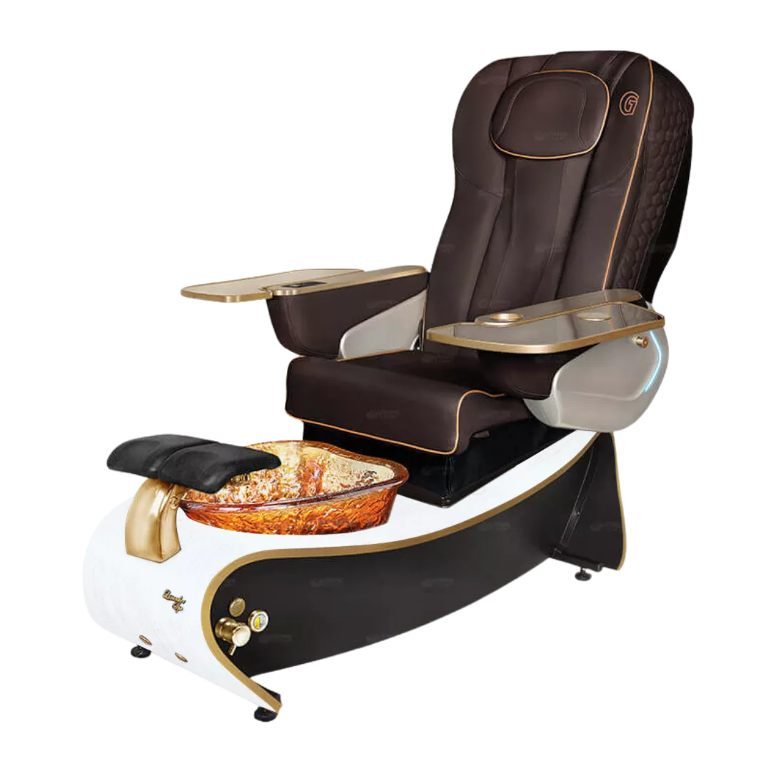 Lavender 3 Chocolate with Gold BowlWhite Gloss Laminate Base