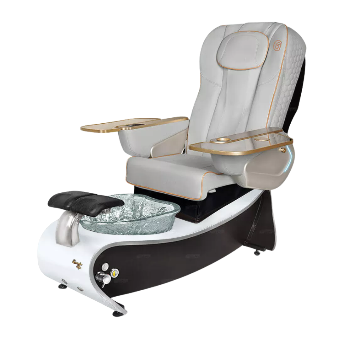 Lavender 3 Grey with Clear BowlWhite Gloss Laminate Base