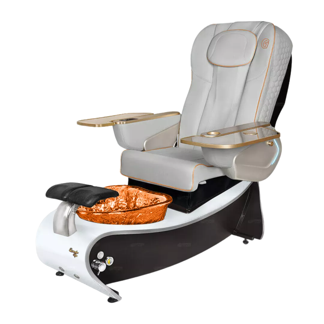 Lavender 3 Grey with Gold BowlWhite Gloss Laminate Base