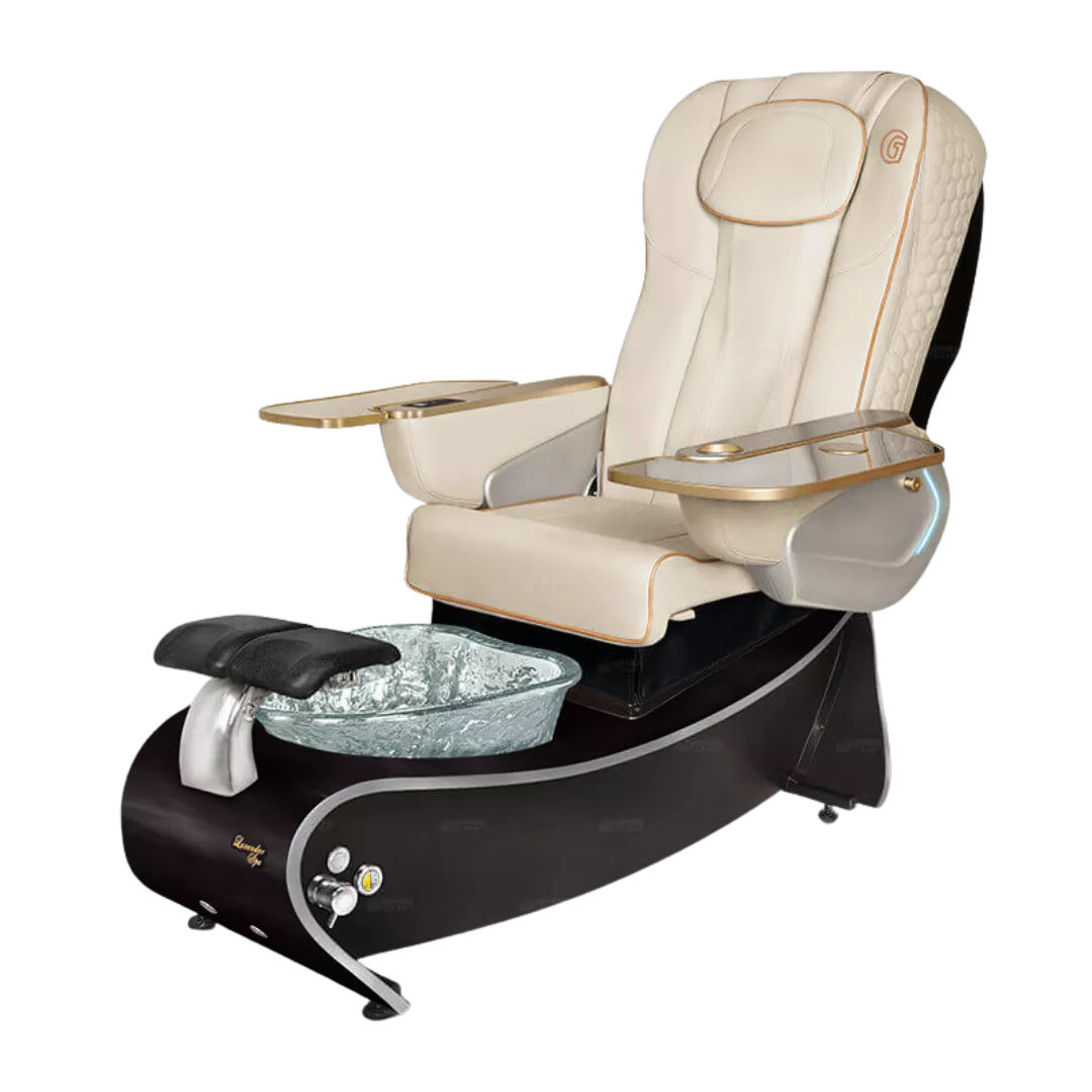 Lavender 3 - White with Clear BowlBlack Gloss Laminate Base