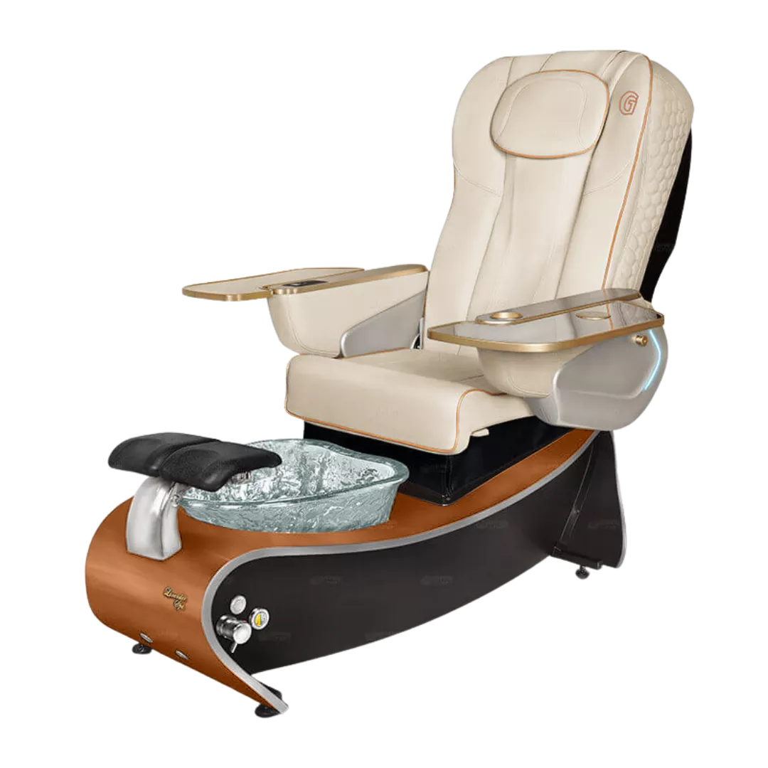 Lavender 3 - White with Clear BowlCognac Maple Laminate Base