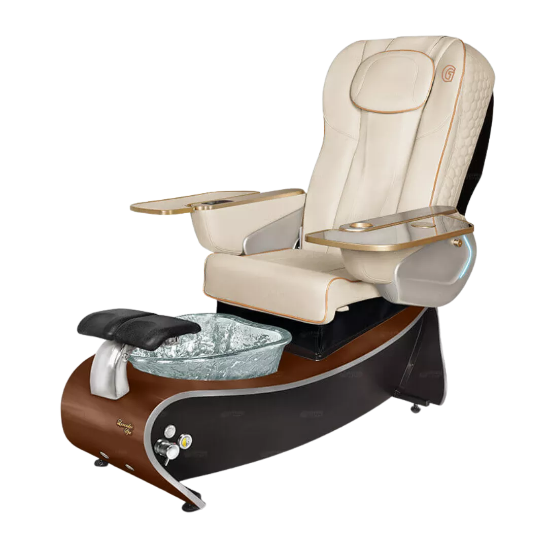 Lavender 3 - White with Clear BowlDark Cherry Laminate Base