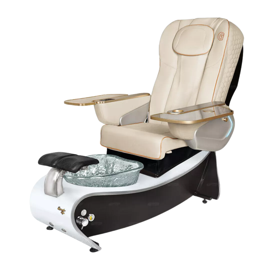 Lavender 3 - White with Clear BowlWhite Gloss Laminate Base