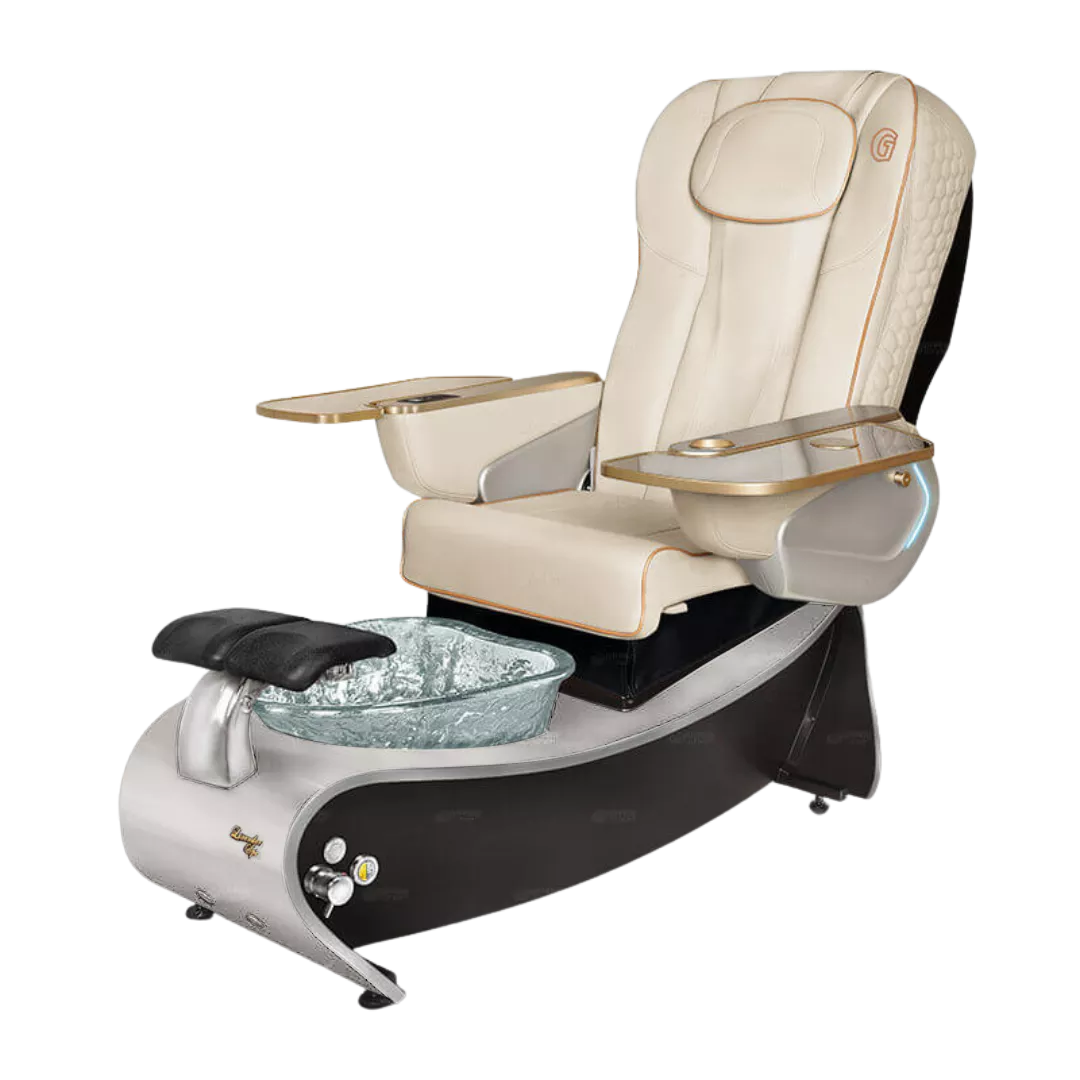 Lavender 3 - White with Clear BowlWhite Marble Laminate Base