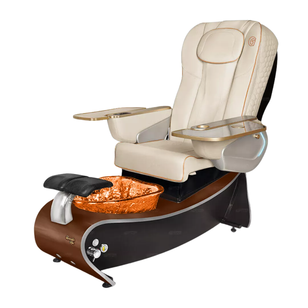 Lavender 3 - White with Gold BowlDark Cherry Laminate Base