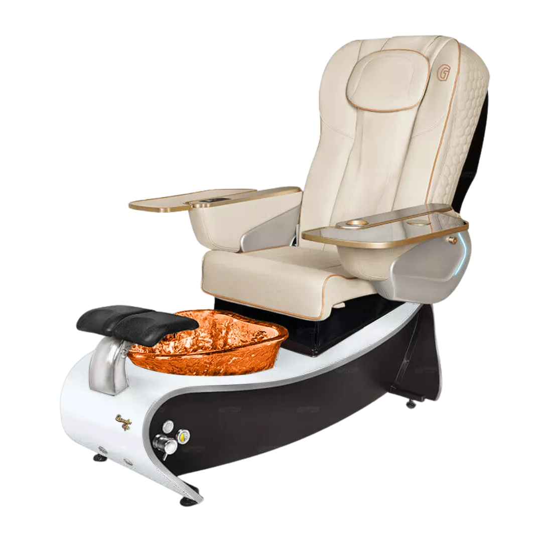 Lavender 3 - White with Gold BowlWhite Gloss Laminate Base