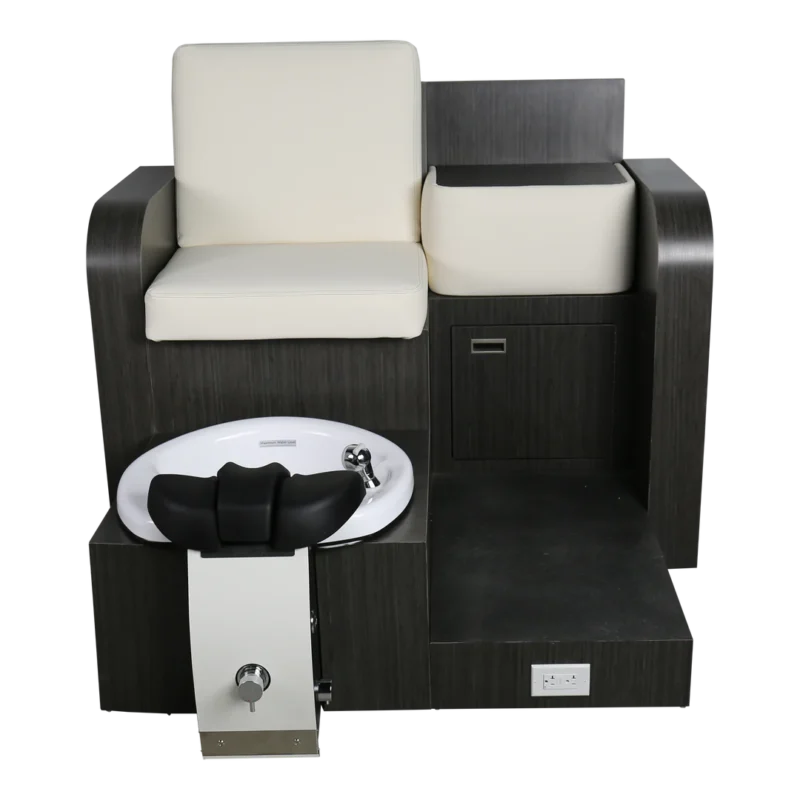Kaemark A Reflections Pedicure Unit with a foot spa on it.