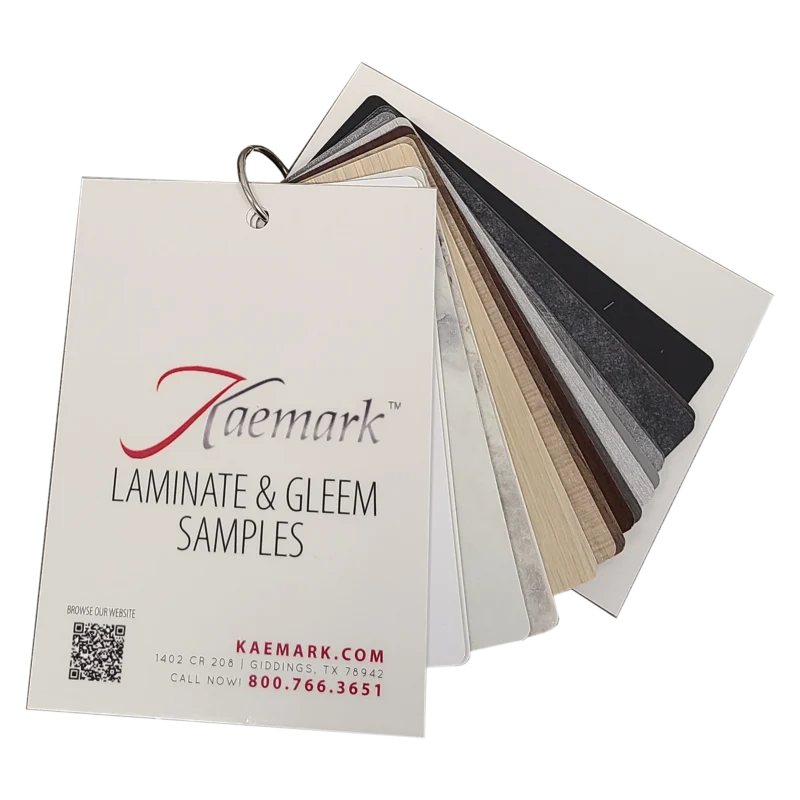 Kaemark Laminate and Glo Color Samples.