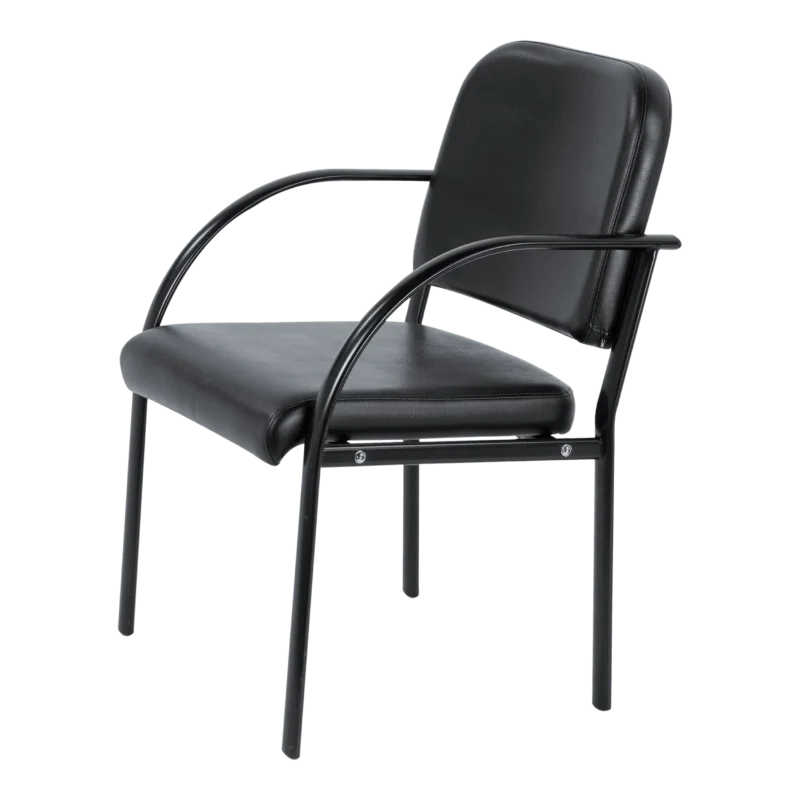 Kaemark A Kyle Reception Chair with arms against a black background.