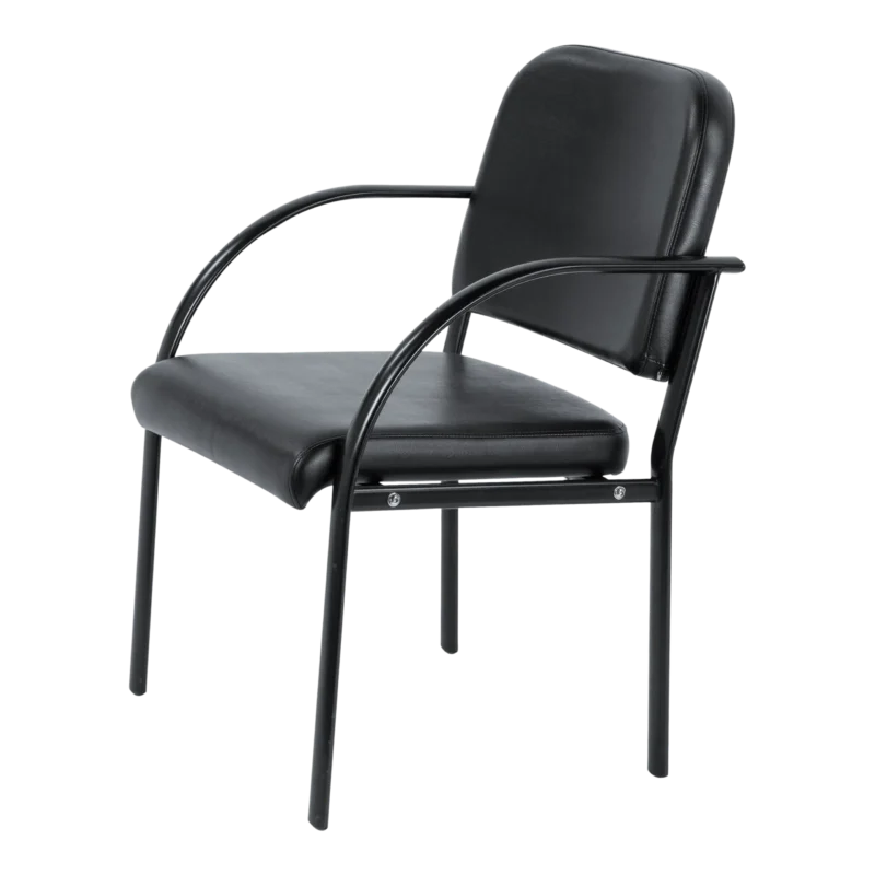 Kaemark A Kyle Reception Chair with arms against a black background.