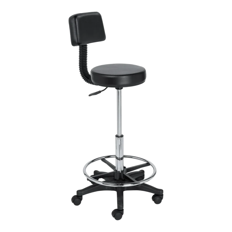 Kaemark A Rosa Styling Salon Stool on a black background.
