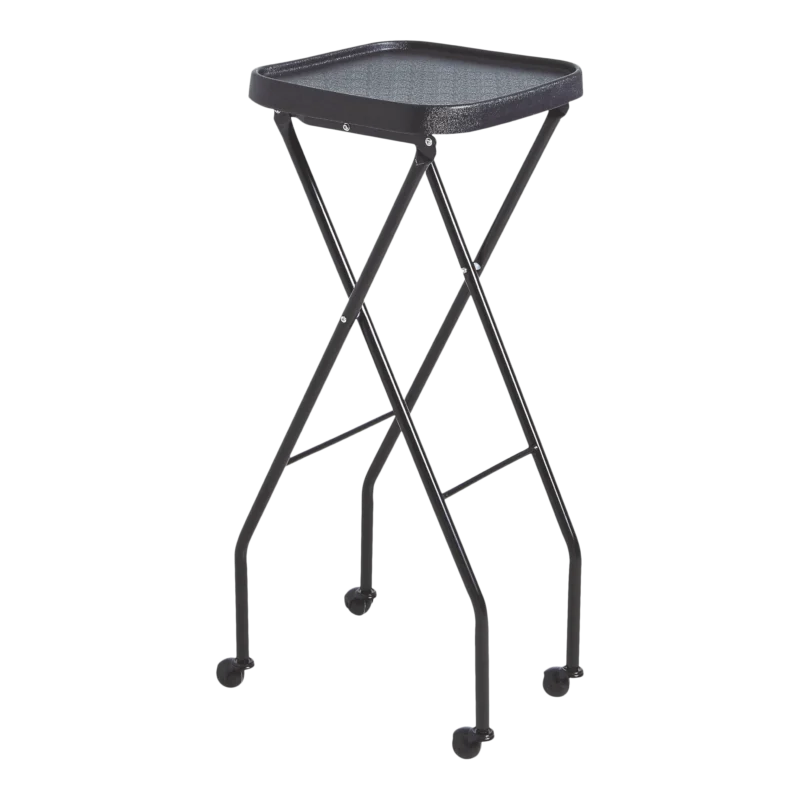 Kaemark A Dora Folding Color Tray Trolley with wheels on a black background.