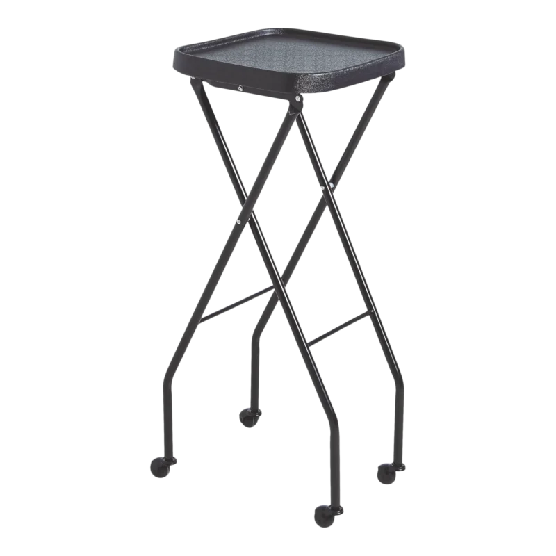 Kaemark A Dora Folding Color Tray Trolley with wheels on a black background.