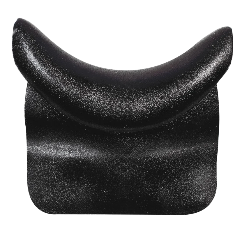 Kaemark A black leather Shampoo Bowl Neck Rest on a white background.