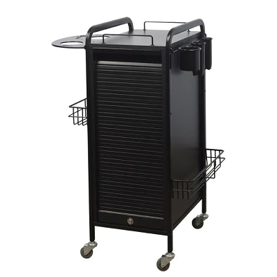 Kaemark A black Stella Personal Assistant Trolley with a basket on it.