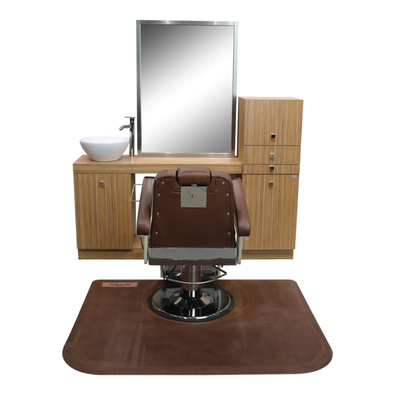 Kaemark An image of a Magnifico American-Made Mens Barber Station with a mirror.