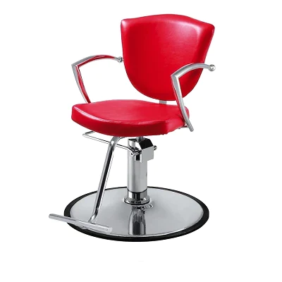 Kaemark A red Veronica Styling Chair Back Cover on a chrome base.