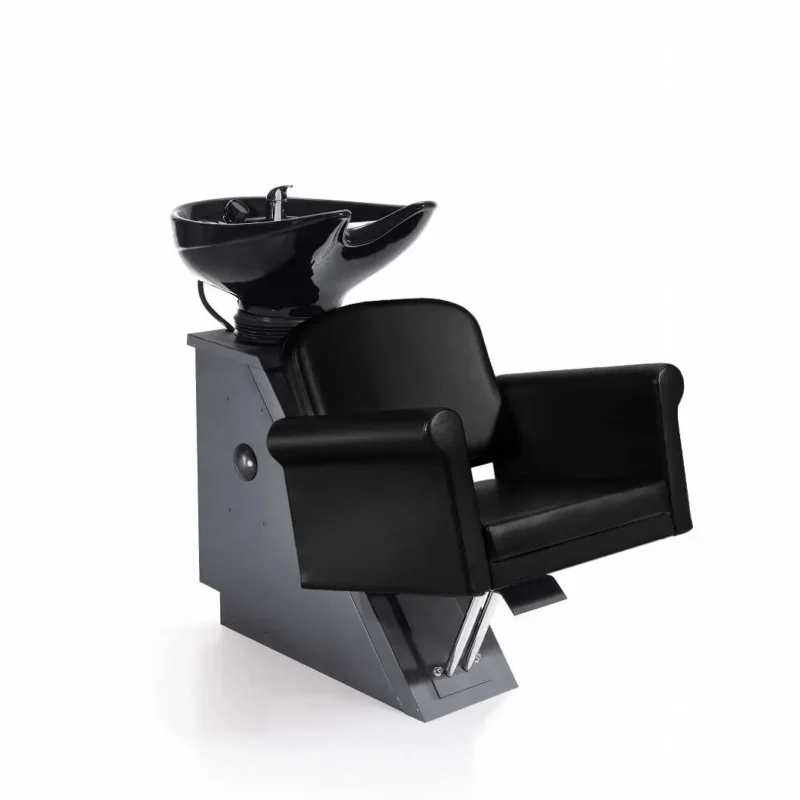 Rutherford Shampoo Shuttle with Black Upholstery and Black Bowl