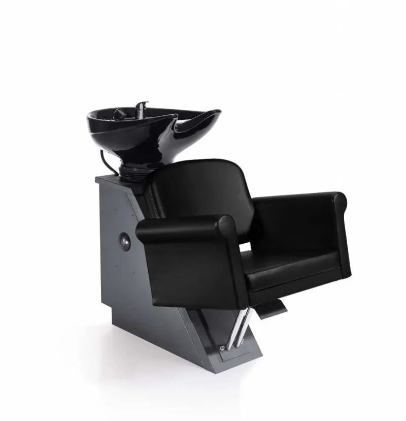 Rutherford Shampoo Shuttle with Black Upholstery and Black Bowl