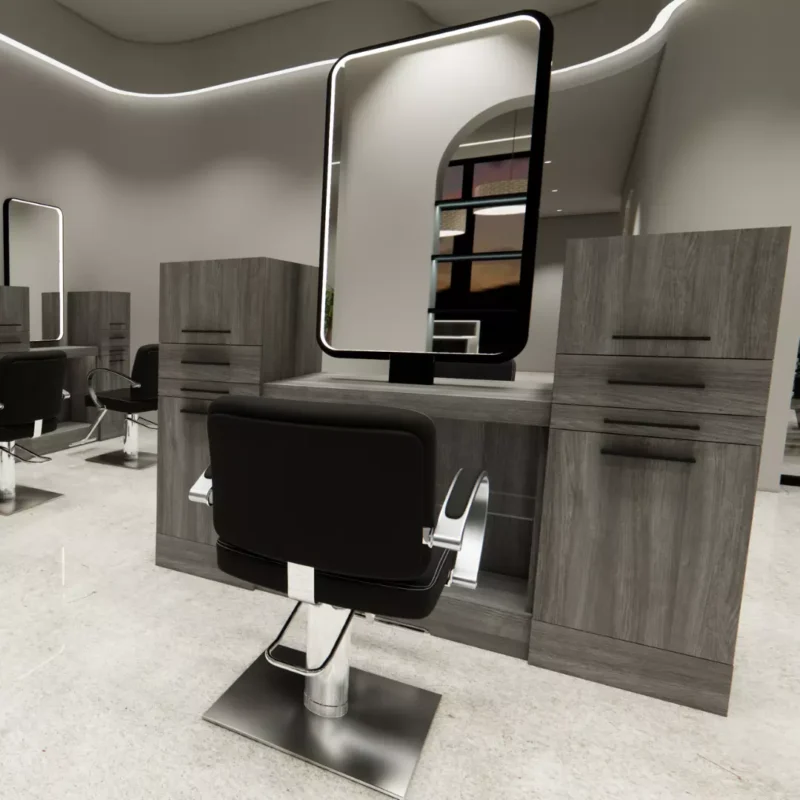 Westin Magnifico American-made B2B Single Styling Station – Short LED Mirror Renderings