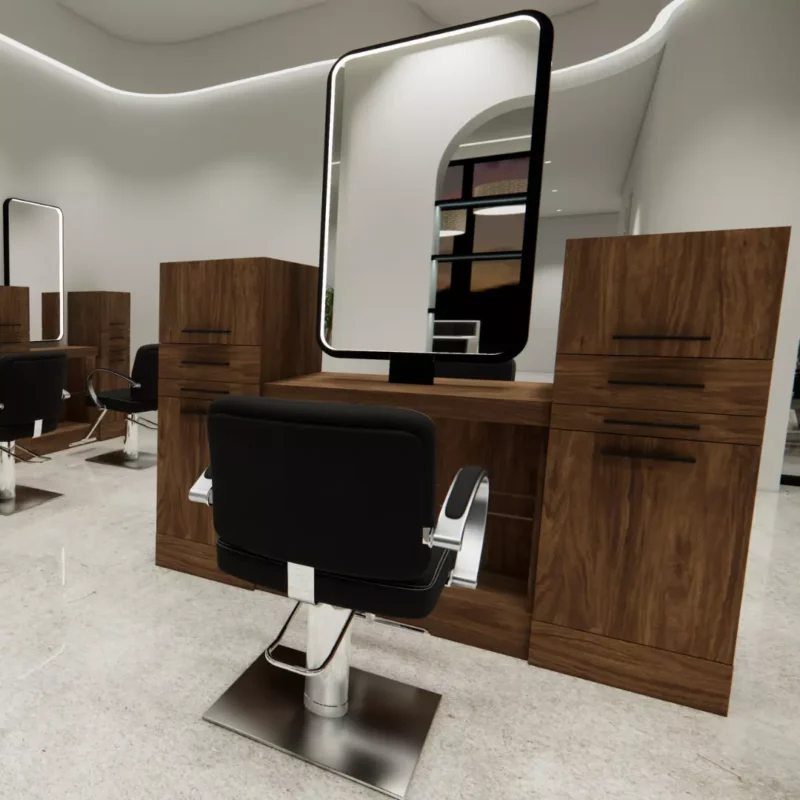 Westin Magnifico American-made B2B Single Styling Station – Short LED Mirror Renderings