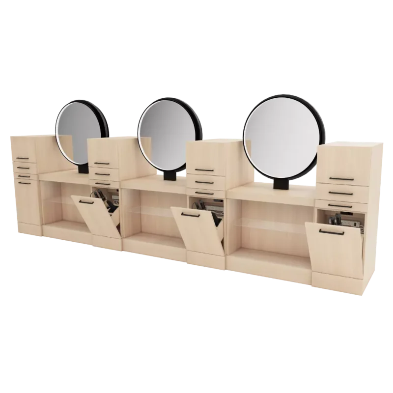 Kaemark Westin Magnifico B2B Triple Styling Station Round Mirror – WTMG-08-2-RND-3.1