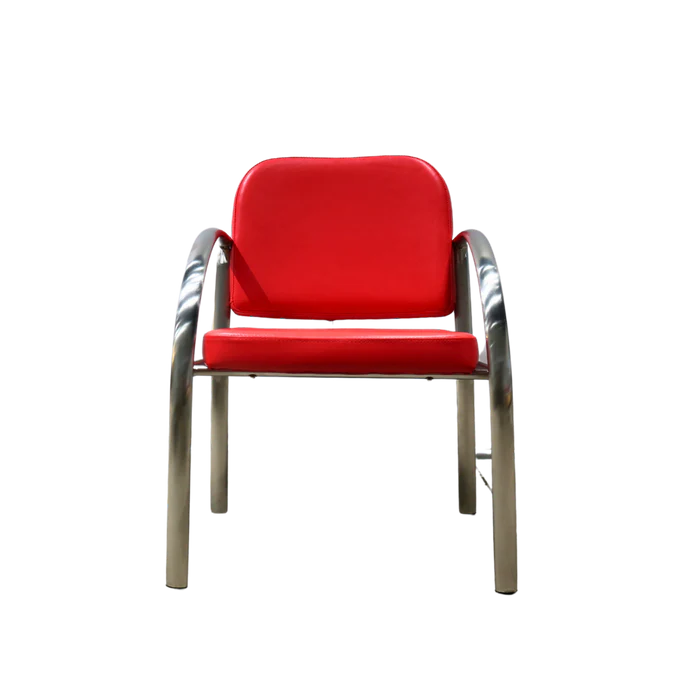 Kaemark Red Reception Chair with Chrome Legs