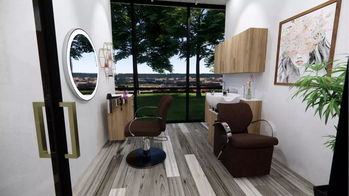 Kaemark's Salon Suite Equipment Rendering in a Salon Suite Location