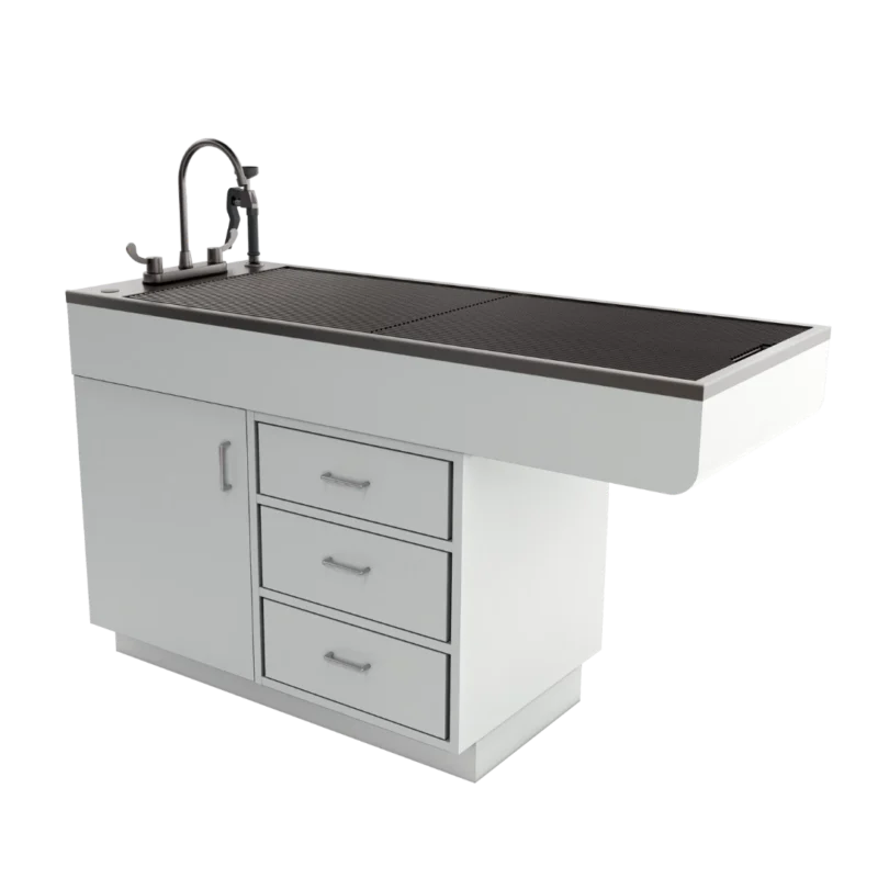 PLamWetTable1Door3PassThroughDrawer-White