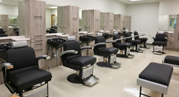 Kaemark Barber Chairs and Stations at Lehman High School Barber Program