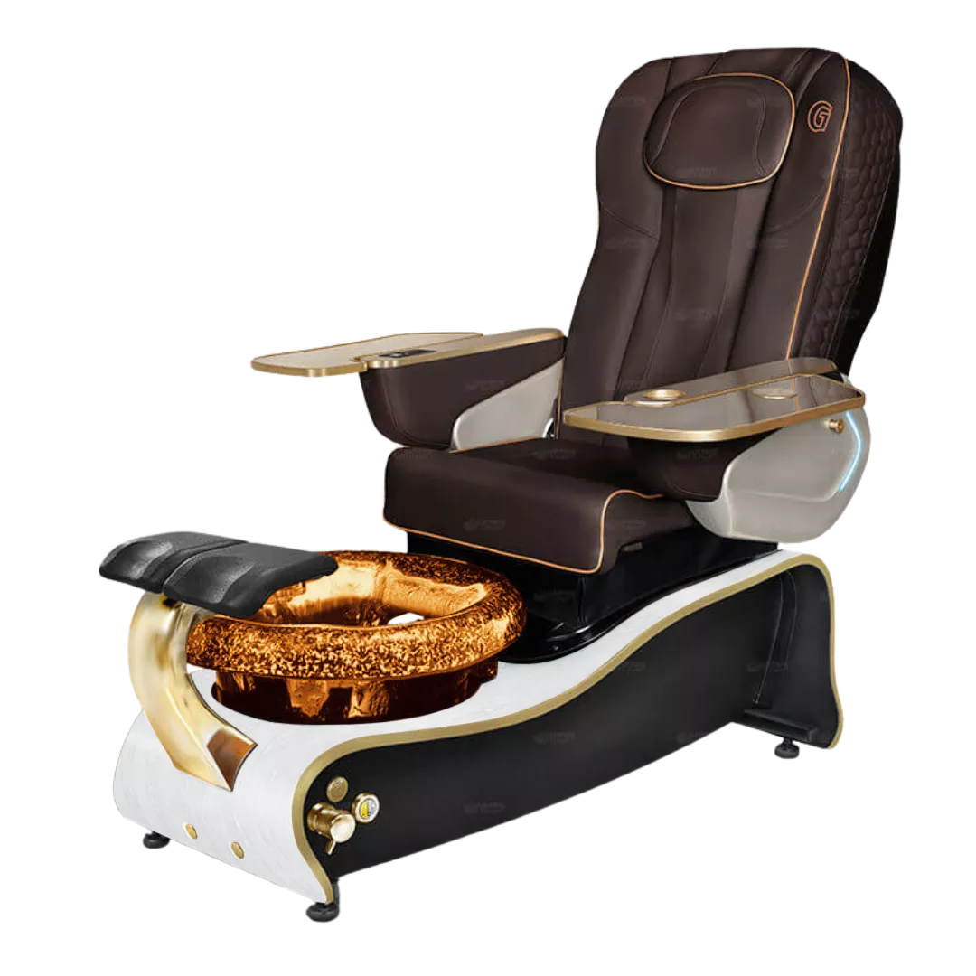 La Maravilla - Chocolatewith Gold BowlWhite Gloss Laminate Base