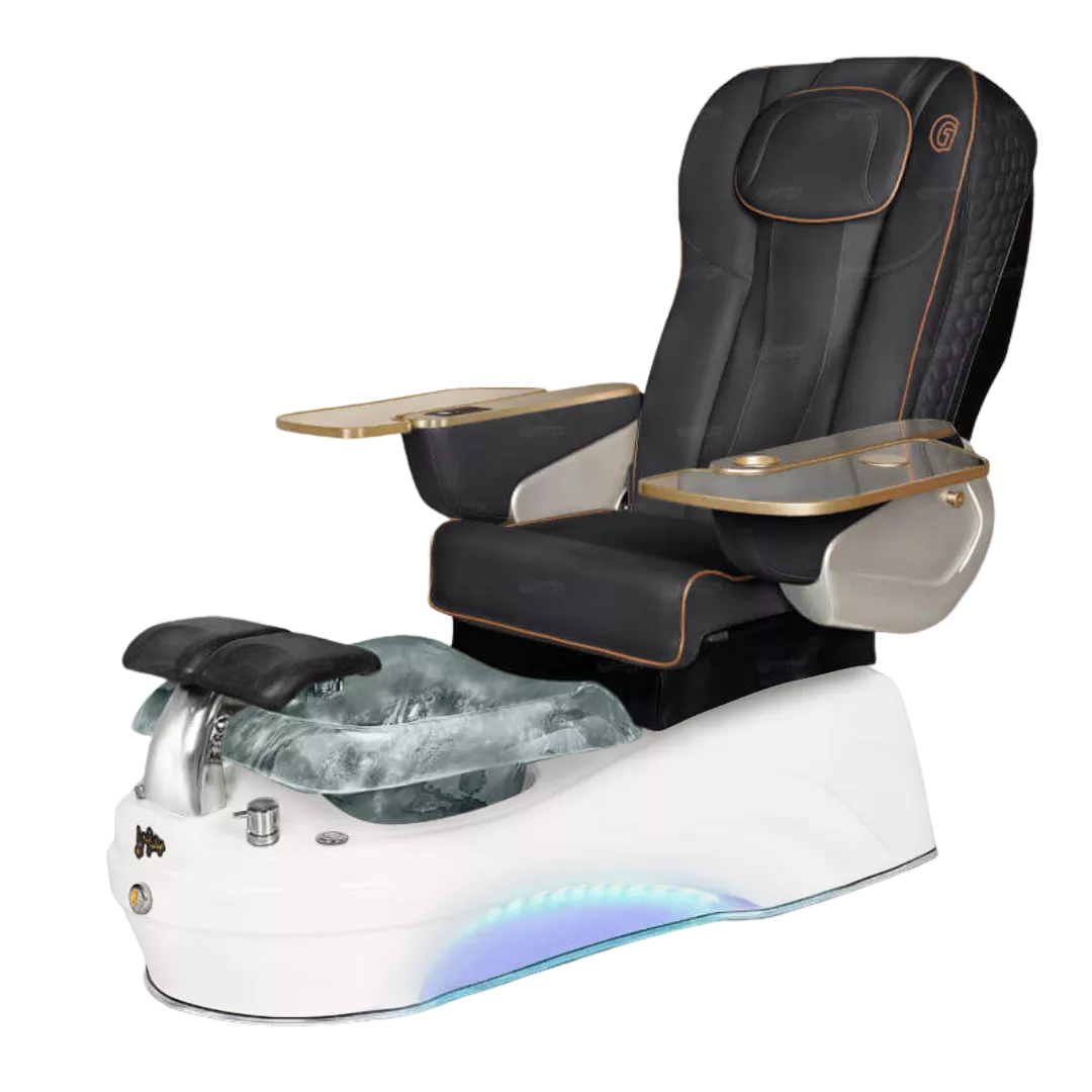 La Tulip 2 - Blackwith Clear BowlPearl White Base