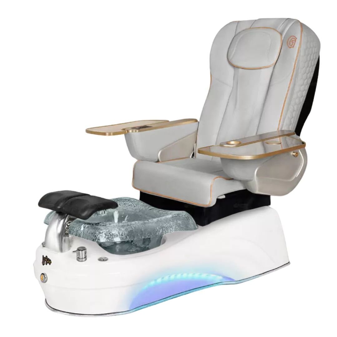 La Tulip 2 - Greywith Clear BowlPearl White Base