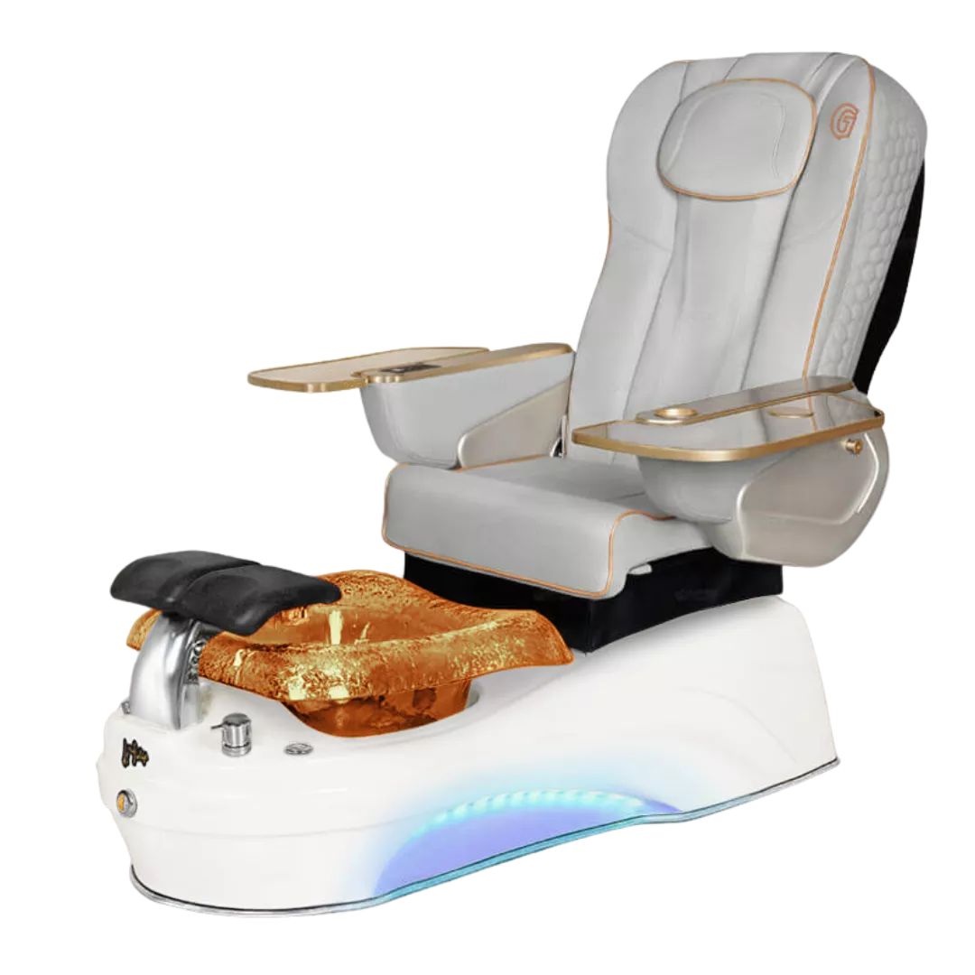 La Tulip 2 - Greywith Gold BowlPearl White Base