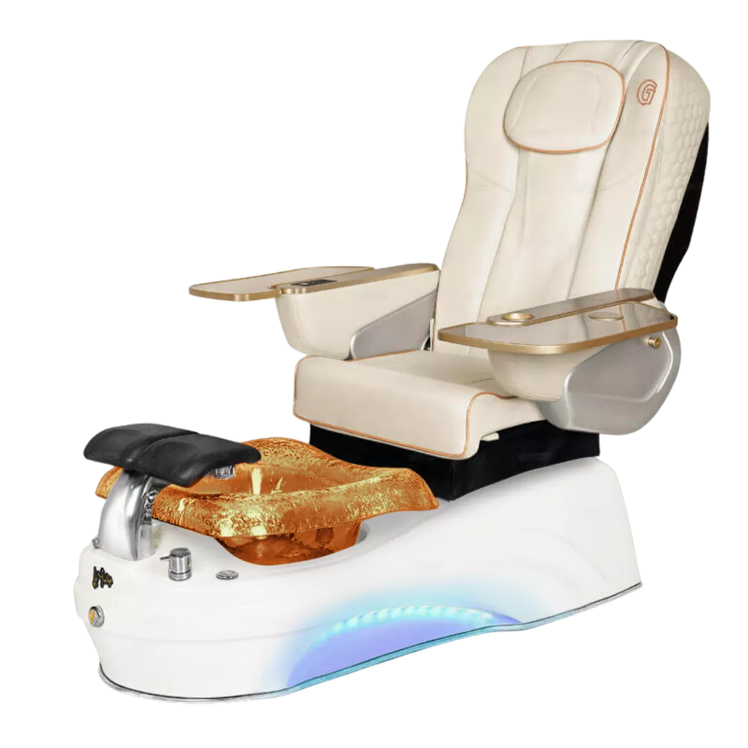 La Tulip 2 - Whitewith Gold BowlPearl White Base