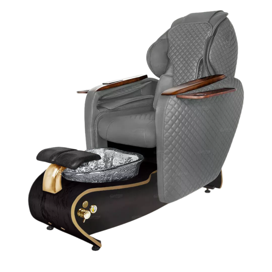 Lavender Relax Spa - Grey 152with Gold BowlBlack Gloss Laminate Base