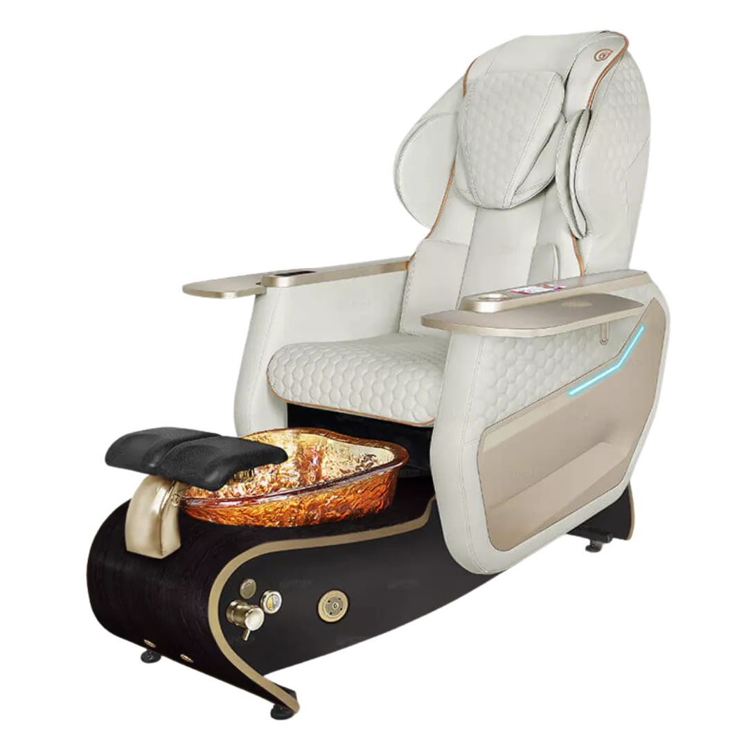 Lavender Relax Spa - Whitewith Gold BowlBlack Gloss Laminate Base