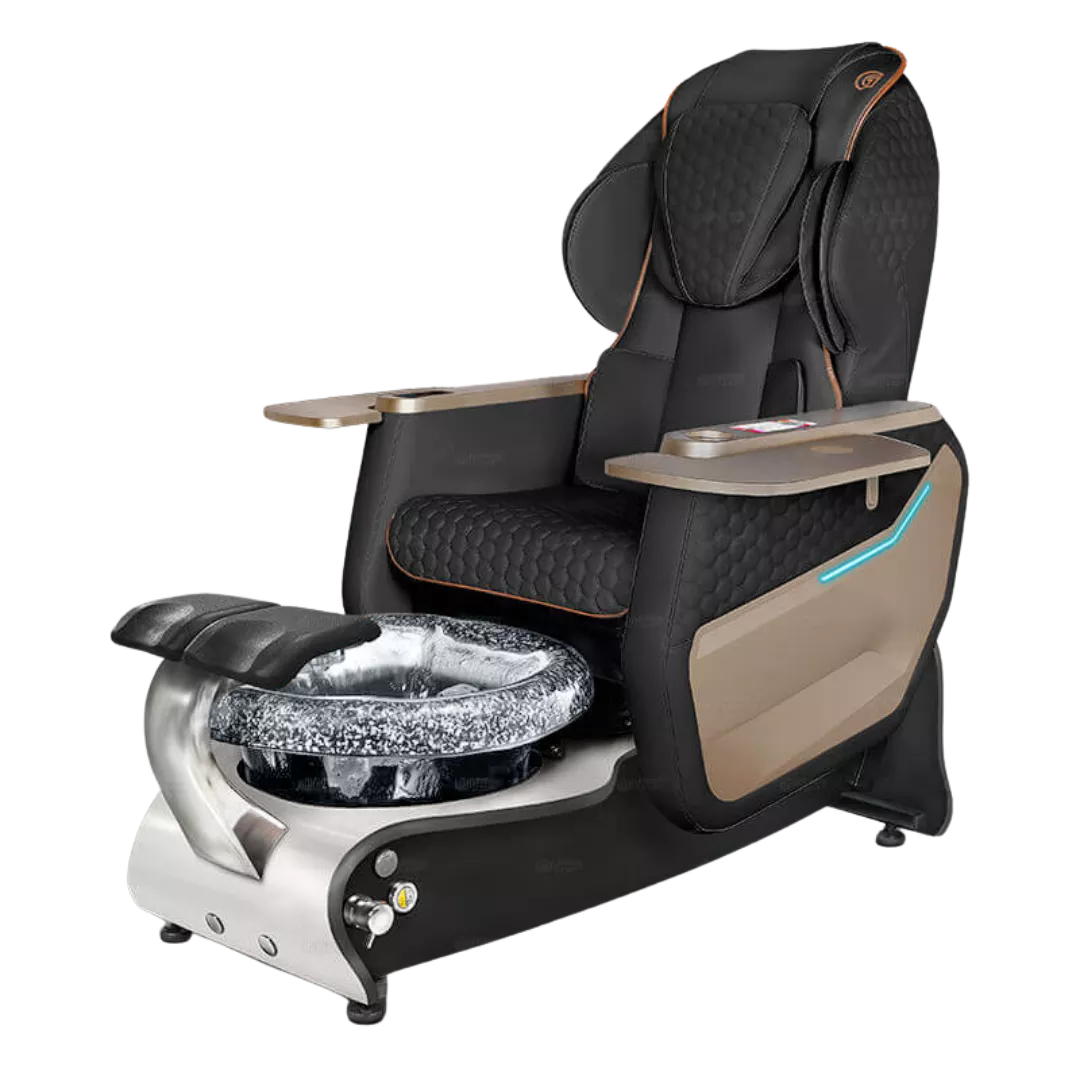 Maravilla Relax Spa - Blackwith Black BowlWhite Marble Laminate Base