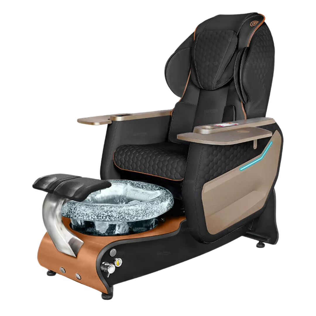 Maravilla Relax Spa - Blackwith Clear BowlOiled Walnut Laminate Base