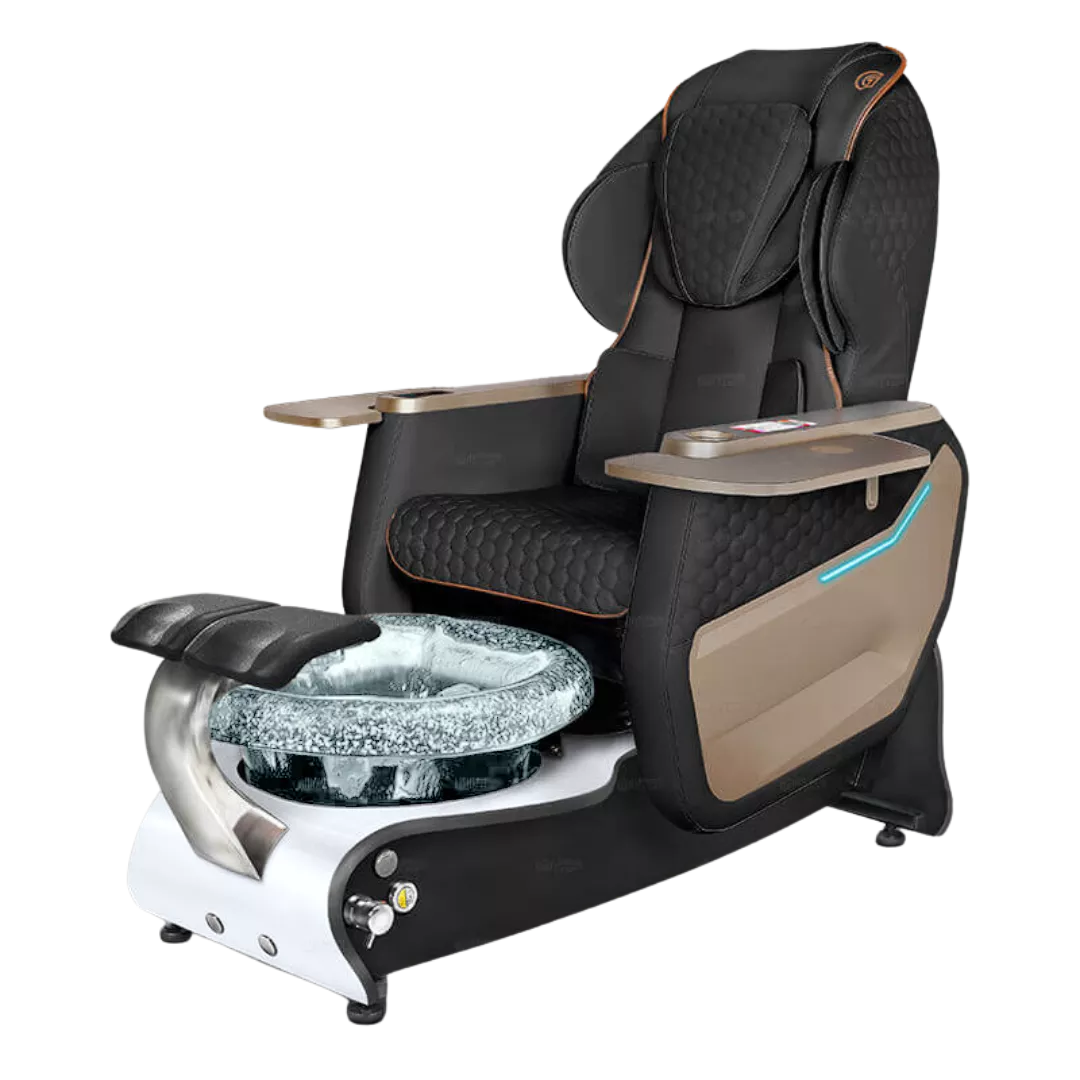 Maravilla Relax Spa - Blackwith Clear BowlWhite Gloss Laminate Base