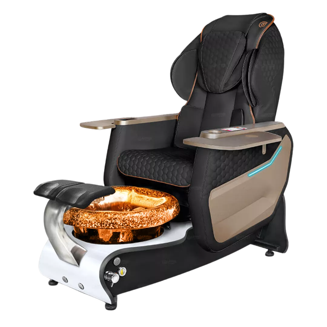 Maravilla Relax Spa - Blackwith Gold BowlWhite Gloss Laminate Base