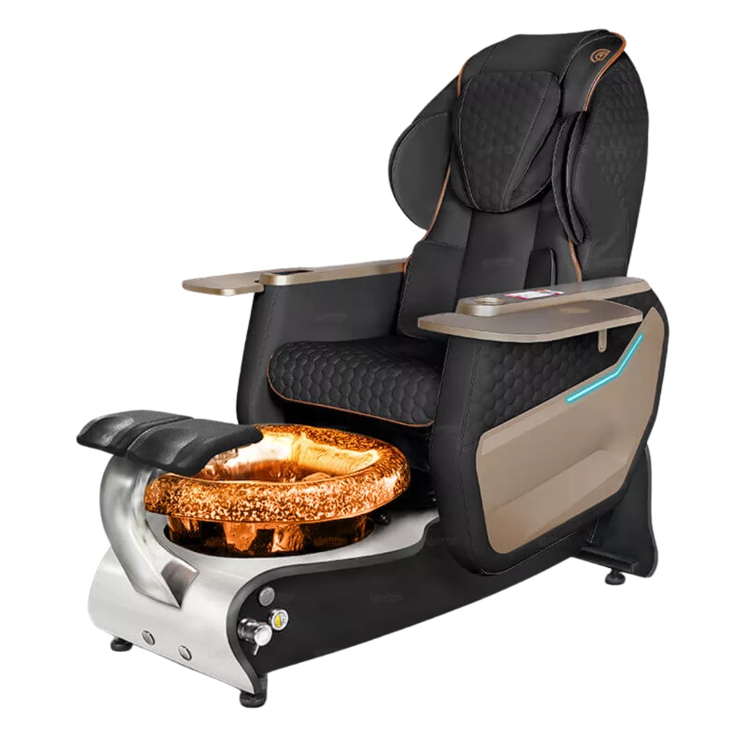 Maravilla Relax Spa - Blackwith Gold BowlWhite Marble Laminate Base