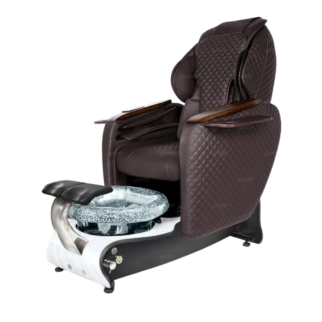 Maravilla Relax Spa - Chocolatewith Clear BowlWhite Gloss Laminate Base