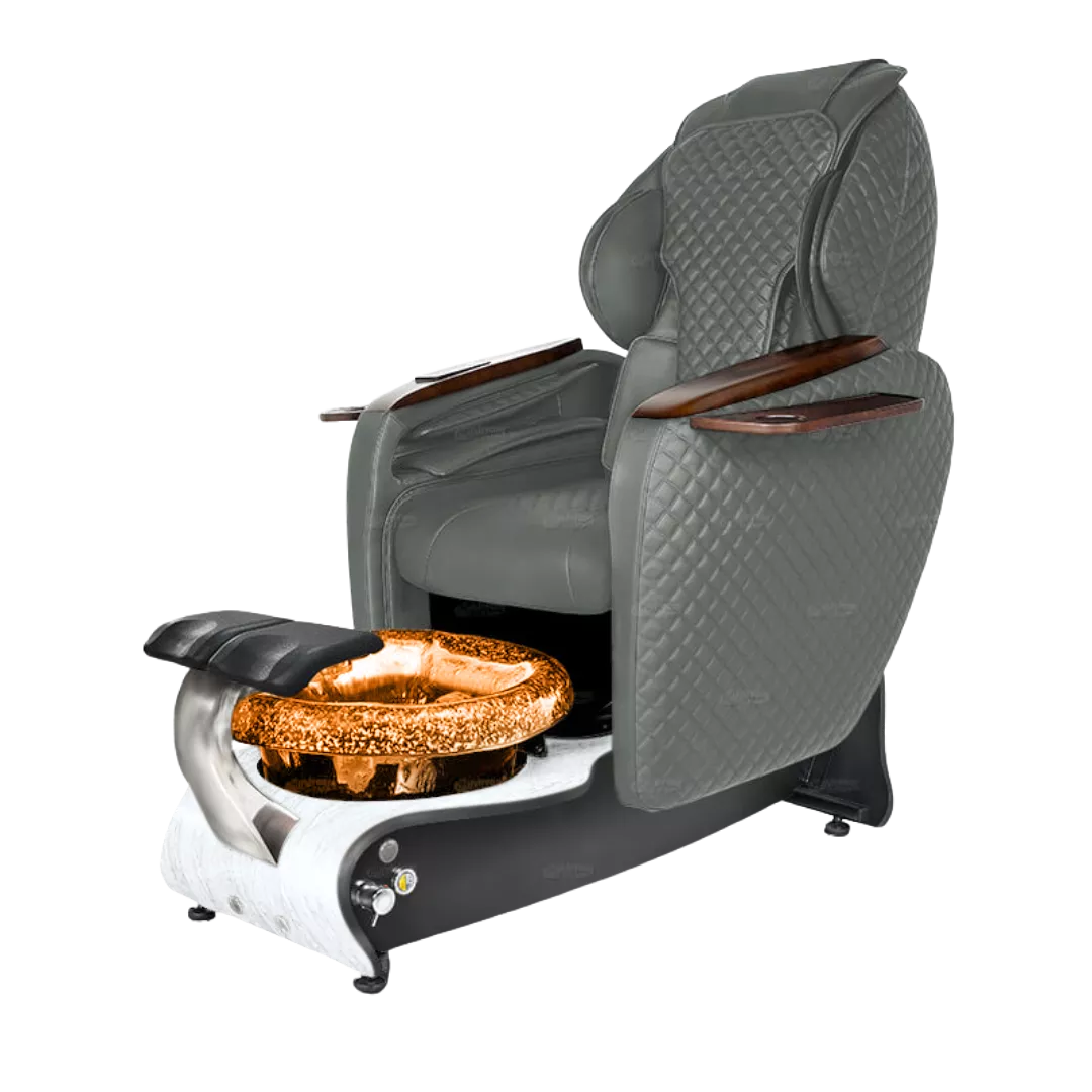 Maravilla Relax Spa - Grey 152with Gold BowlWhite Gloss Laminate Base